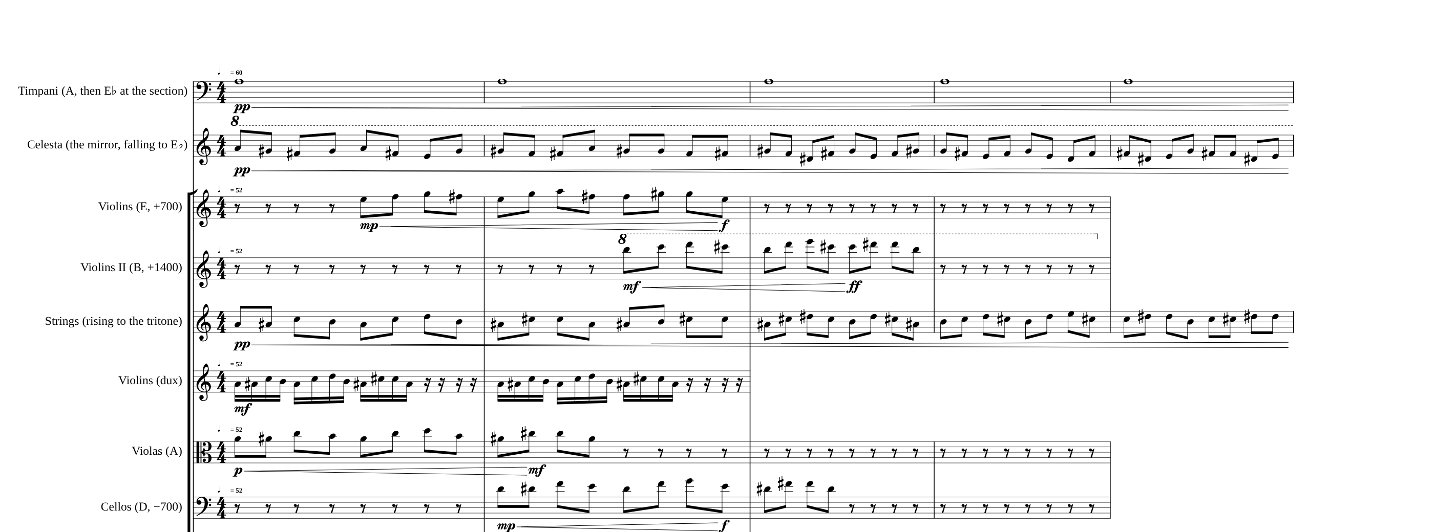 Music for Strings, Percussion and Celesta — fifths, the golden section, the mirror, the opening bars