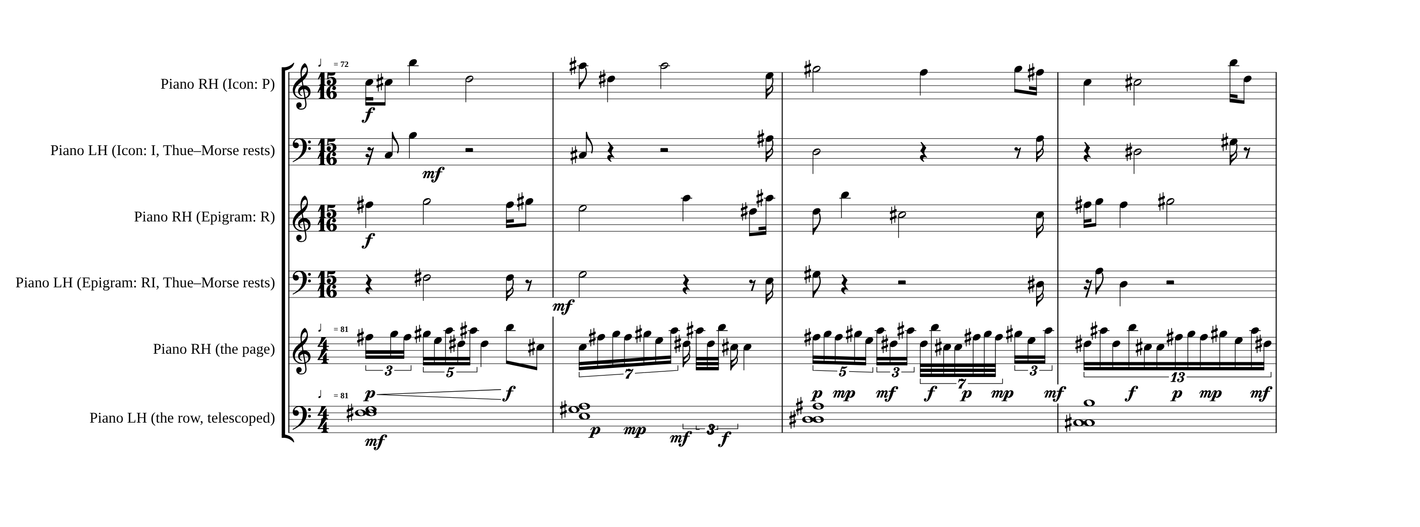 Lemma-Icon-Epigram — a row, a number series, and their transformations, the opening bars